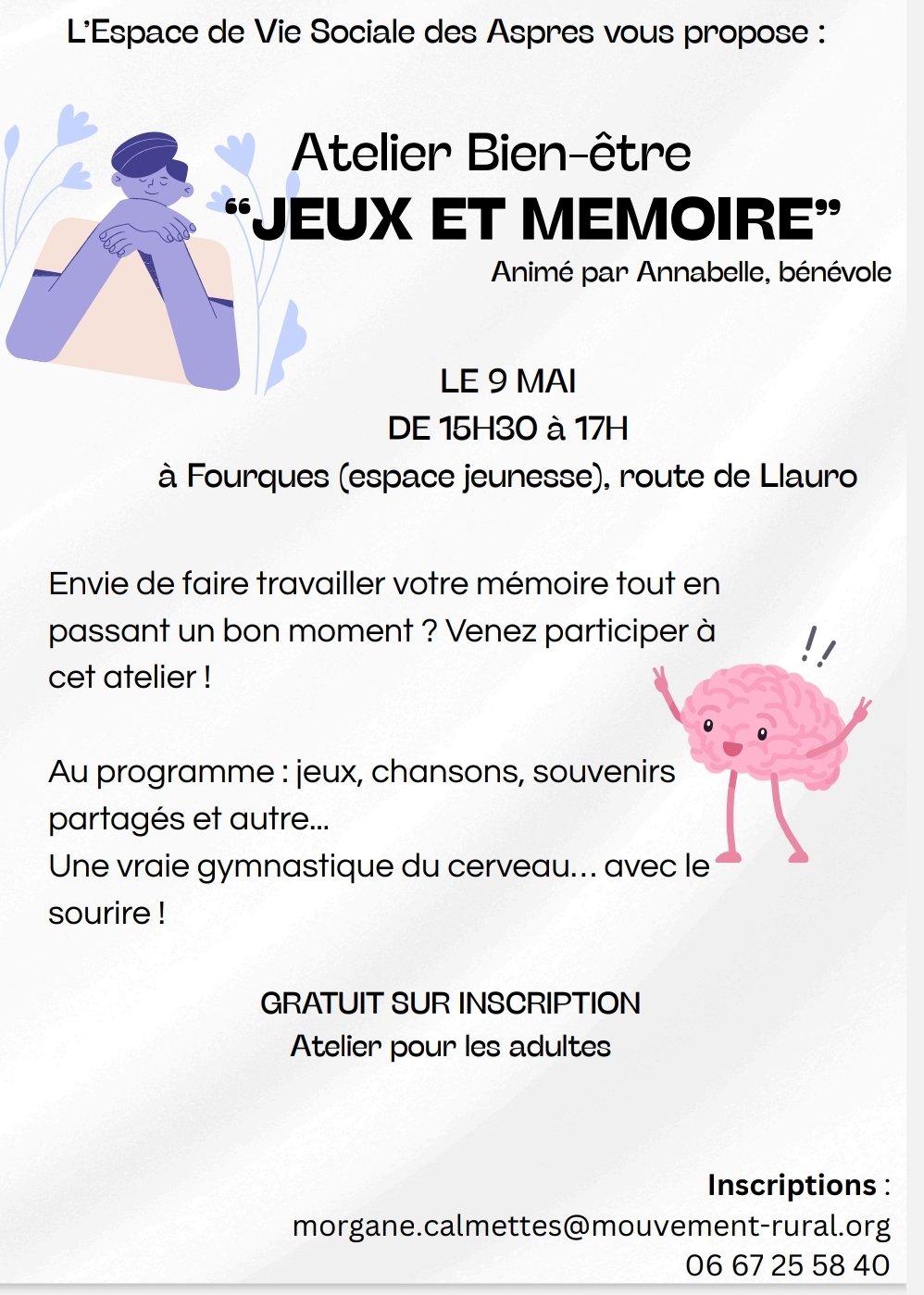 ATELIER BIEN ÊTRE JEUX ET MÉMOIRE