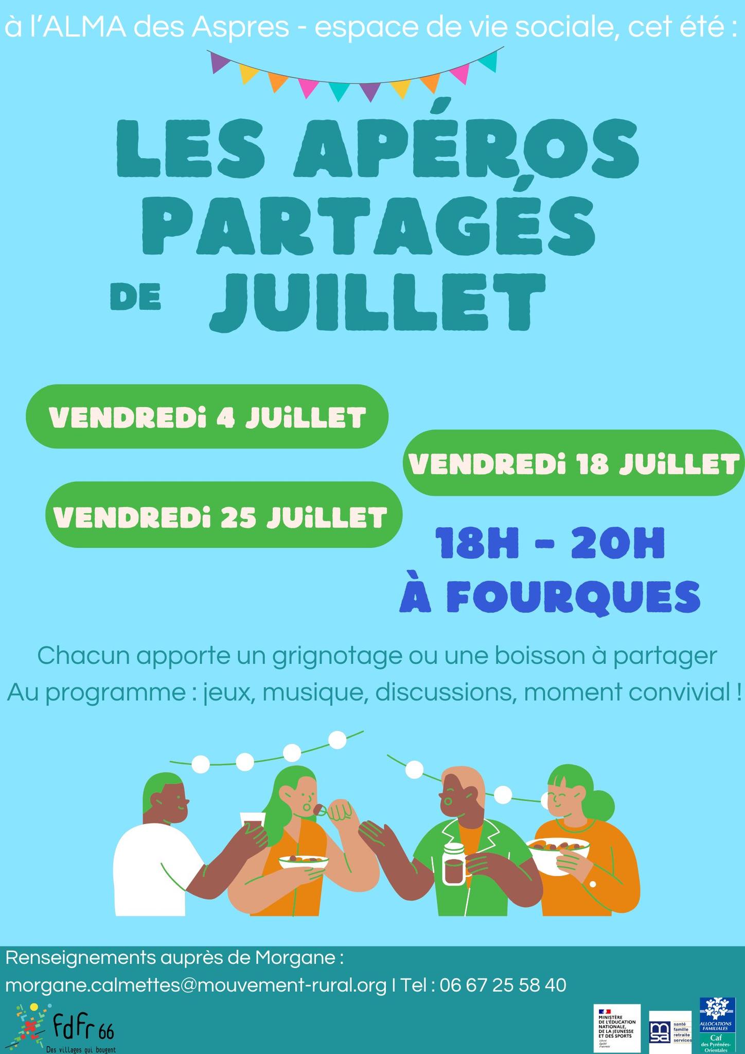 ESPACE VIE SOCIALE DES ASPRES – LES APÉROS PARTAGÉS DE JUILLET