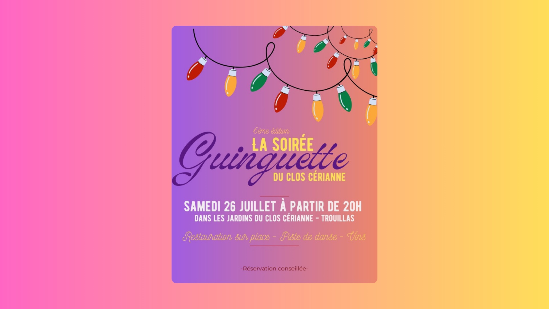 SOIRÉE GUINGUETTE AU CLOS CERIANNE
