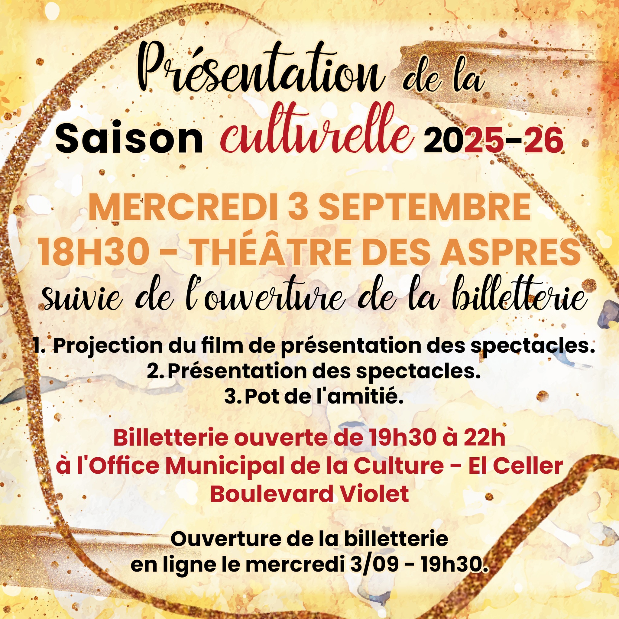 SAISON CULTURELLE THEATRE DES ASPRES – PRESENTATION