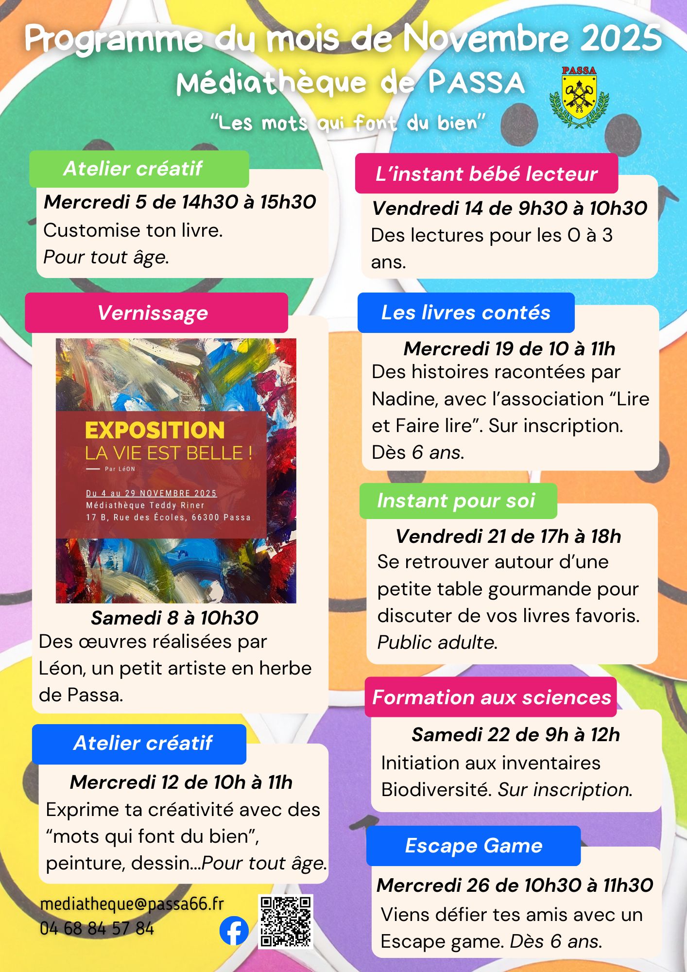 MÉDIATHÈQUE PASSA PROGRAMME DU MOIS DE NOVEMBRE