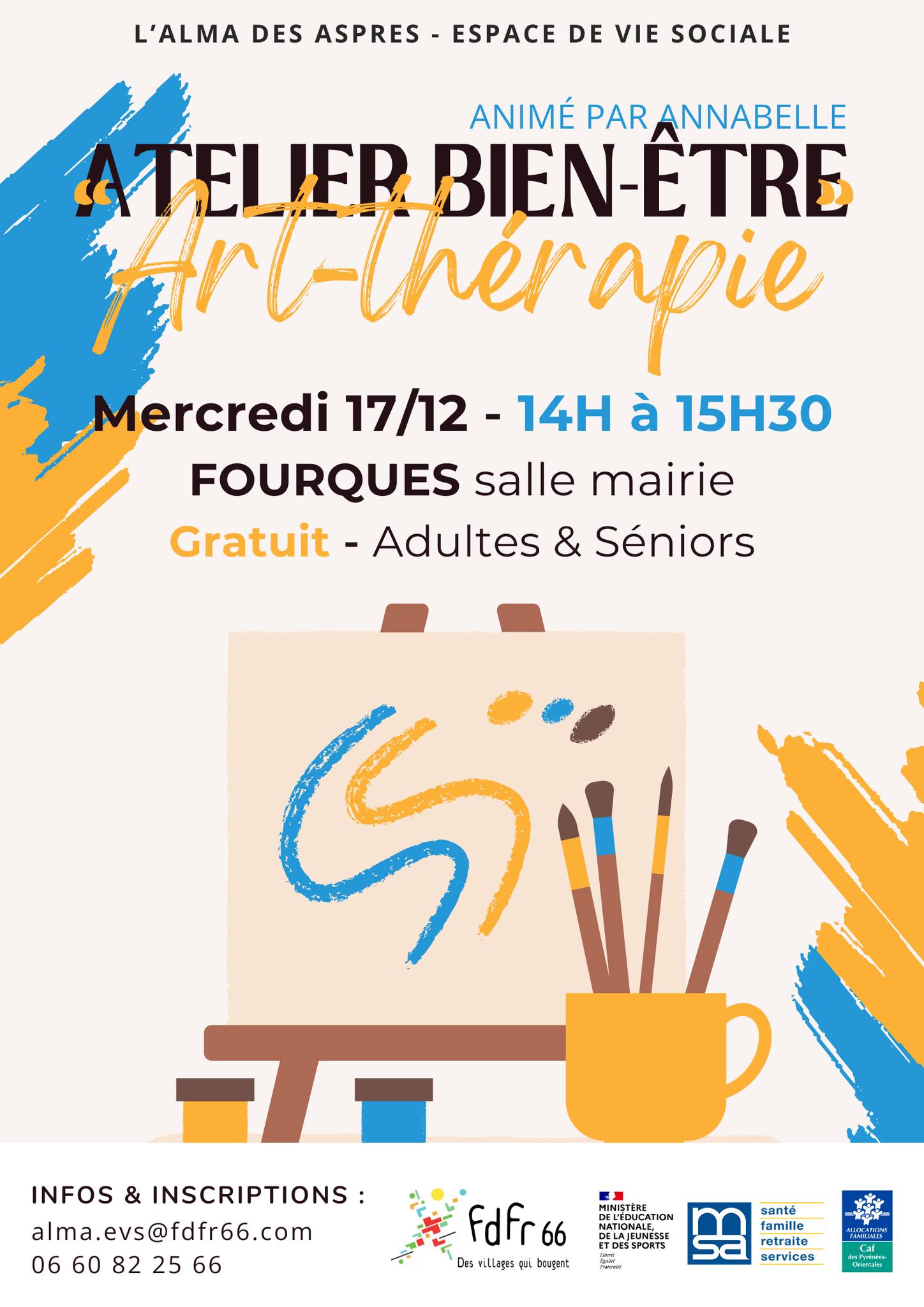 ESPACE VIE SOCIALE DES ASPRES – ATELIER ART THÉRAPIE
