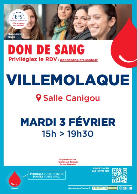 DON DU SANG À VILLEMOLAQUE