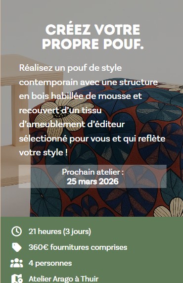ATELIER CRÉEZ VOTRE POUF