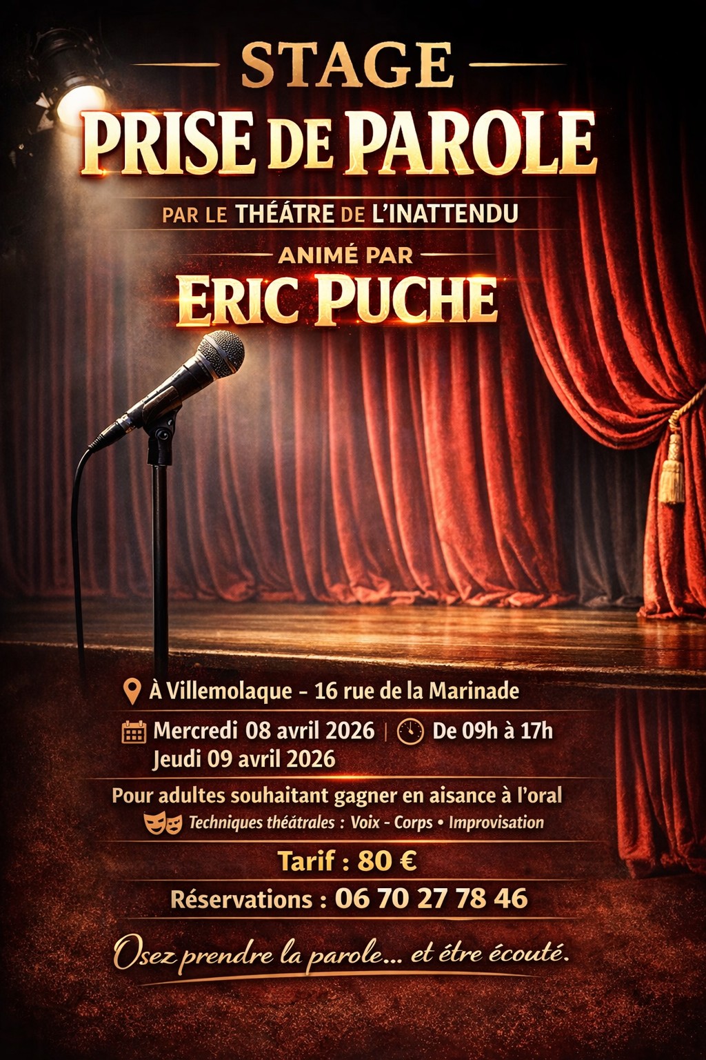 STAGE – PRISE DE PAROLE